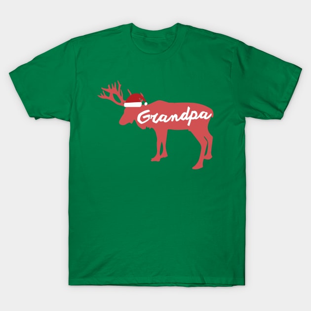 Grandfather, Grandad, Grandpa Reindeer Family Group Christmas Eve Matching T-Shirt by Freid